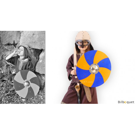Bouclier de Viking bleu et jaune - Accessoire enfant