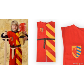 Tunique Lancelot rouge/jaune - Déguisement 5-10 ans