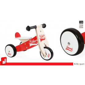 Porteur en bois Little Bikloon rouge et blanc