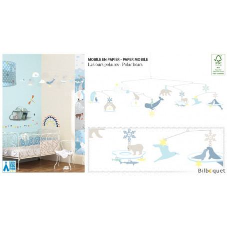 Mobile en papier FSC Les ours polaires - Little Big Room