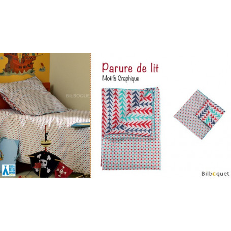 Parure de Lit Graphique - Housse de couette + taie d'oreiller