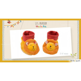 Chaussons Lion pour bébé 0-6 mois Les Papoum - Moulin Roty