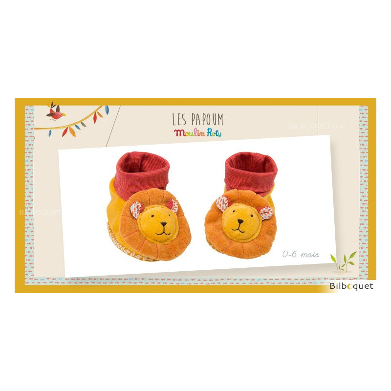 Chaussons Lion Pour Bebe 0 6 Mois Les Papoum Moulin Roty Chaussons Lion Pour Bebe 0 6 Mois Les Papoum Moulin Roty