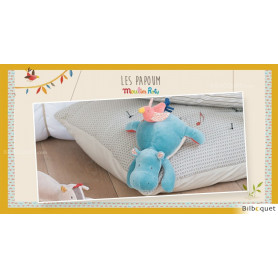 Doudou Poupée musique Hippopotame Les Papoum - Moulin Roty