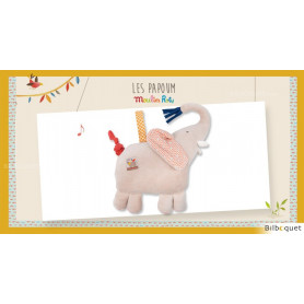 Doudou Poupée musique Éléphant Les Papoum - Moulin Roty