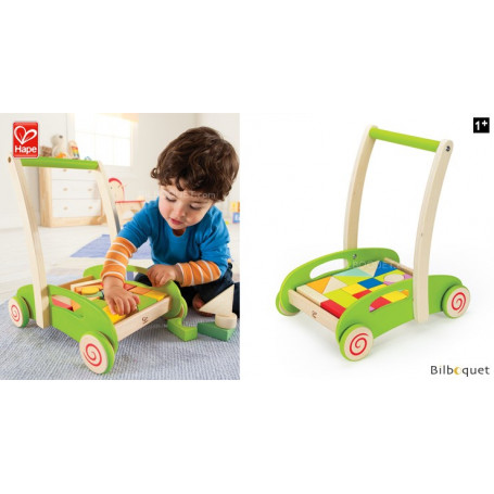 wooden walking trolley with blocks