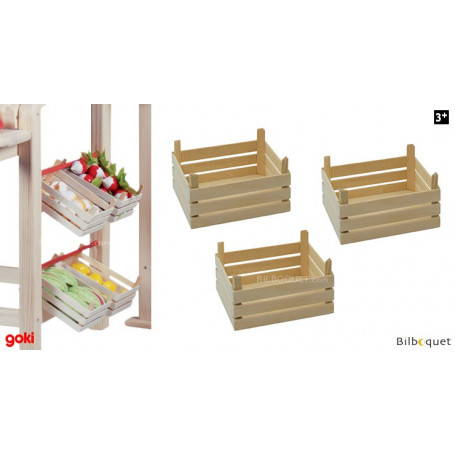 Ensemble de 3 cagettes en bois